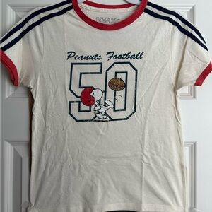 Peanuts Cream and Red Ringer Tee